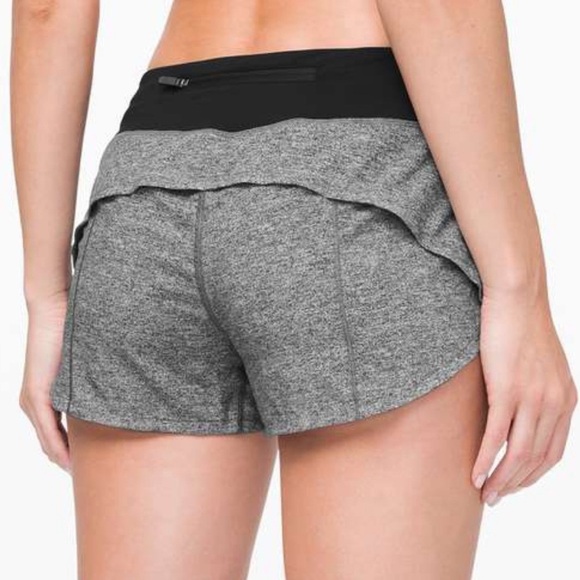Lululemon Speed Up Shorts 4" In Heathered Lux Multi Black Gray Size 8 Tall - Picture 6 of 7